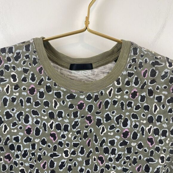 ATM  Green Leopard Print Short Sleeve Shirt  100% Cotton Size XS‎ - Picture 4 of 7
